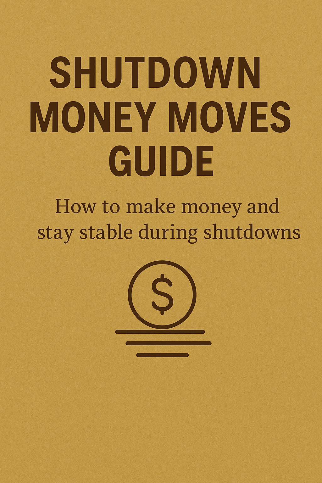 Shutdown Money Moves Guide| Make Money from Home During Uncertain Times Book 1